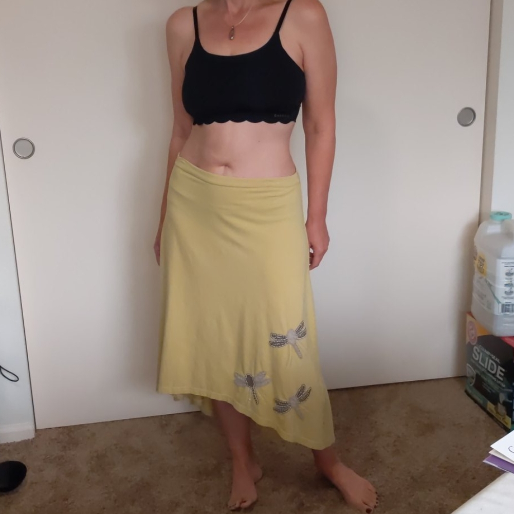 Skirt calf length, cotton comfy w embroidery